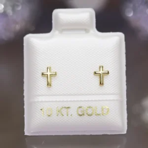 BOA92 Broquel Oro 10k Micro Cruz Lisa Broquel Oro 10k Micro Cruz Lisa