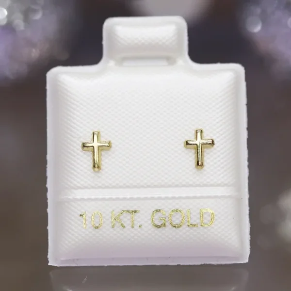 Broquel Oro 10k Micro Cruz Lisa